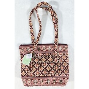 Vera Bradley Villager Burgundy Medallion Quilted Tote Bag